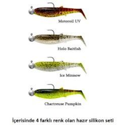Savage Gear Cannibal Shad 8cm 5gr+7.5gr #2/0 Clear Water 4+4 Adet Silikon Seti