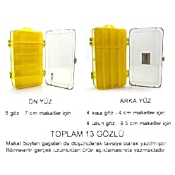Captain 7217 Çift Taraflı Suni Yem Kutusu 13 Gözlü 17.5x10x4.5cm