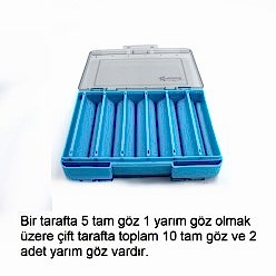 Captain 7221 Mavi Çift Taraflı Maket Kutusu 12 Gözlü 14x10x3cm (Max 7cm maketler için)