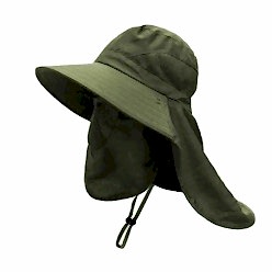 Captain Fisherman Style Foter BG-9073 Haki Renk Fileli Fötr Şapka + Çıkarılabilir Yüz ve Ense Korumaları