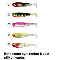 Captain 3074 Duck Tail Soft 9cm 8.6gr 5'li Paket Silikon Yem İğnesiz