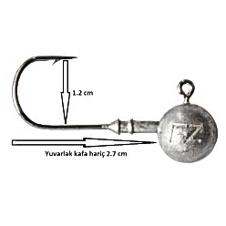 Dam Ball Jig Head No:1/0 İğneli 7gr Zoka (5 Adet)
