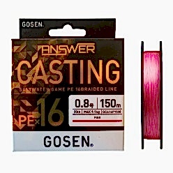 Gosen X16 Casting Answer 0.8PE-0.148mm 16 Örgü Spin İpi 150mt Pink