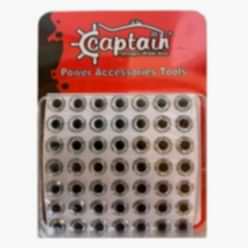 Captain 7633 8mm Yapışkanlı Naturel Silikon Damla Göz 49'lu Paket