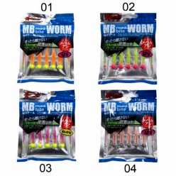 Captain 3521 Mini Worm 4.5cm 2gr Hazır LRF Silikon Yem (5'li Paket)