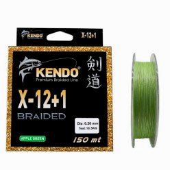 Kendo X-12+1 Braided 150mt 0.20mm Apple Green Örgü İp Misina